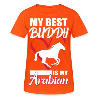 Arabian horse saying - Women's Breathable T-Shirt - neon orange - Front - AI Model Female 172 dark (172cm)