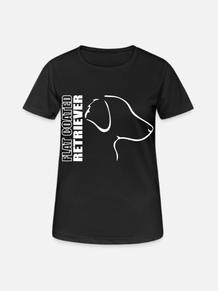 FLAT COATED RETRIEVER PROFIL - Frauen T-Shirt atmungsaktiv - Schwarz