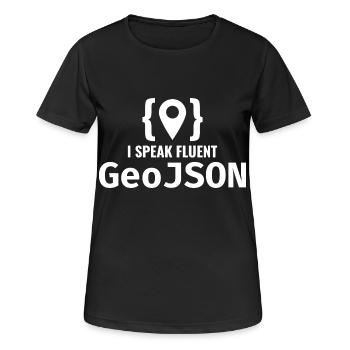 GeoJSON Developer Coder Programmer GIS Mapping - Women's Breathable T-Shirt - black - Front - AI Model Female 172 light (172cm)