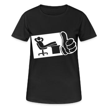 bureau de travail chill thumb - T-shirt respirant Femme - noir - Devant - AI Model Female 172 light (172cm)