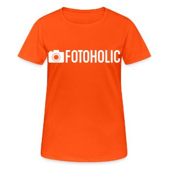 Fotoholic - T-shirt respirant Femme - orange néon - Devant - AI Model Female 172 dark (172cm)
