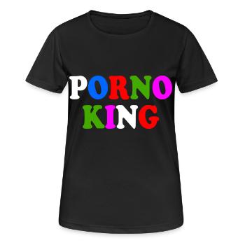 Porno king - Frauen T-Shirt atmungsaktiv - Schwarz - Vorne - AI Model Female 172 light (172cm)