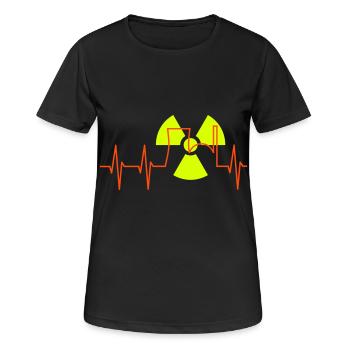 ECG, centrale nucléaire et panneaux d’avertissement de rayonnement - T-shirt respirant Femme - noir - Devant - AI Model Female 172 light (172cm)