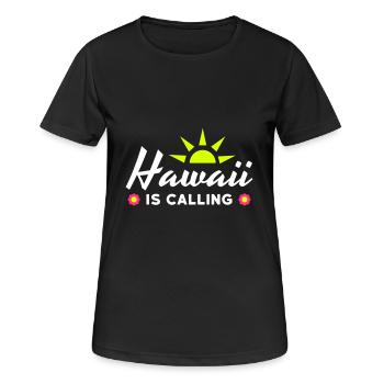 Hawaï appelle (soleil, rayons du soleil, fleurs) - T-shirt respirant Femme - noir - Devant - AI Model Female 172 light (172cm)