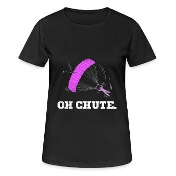 Oh Chute Parachutisme - T-shirt respirant Femme - noir - Devant - AI Model Female 172 light (172cm)