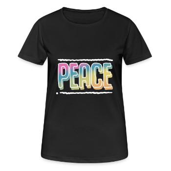 Peace - Frauen T-Shirt atmungsaktiv - Schwarz - Vorne - AI Model Female 172 light (172cm)