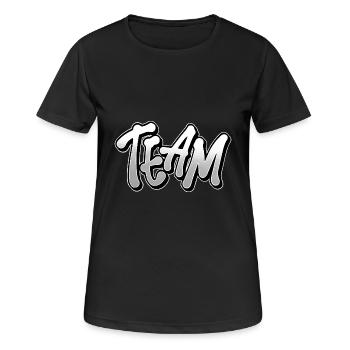 Team - Frauen T-Shirt atmungsaktiv - Schwarz - Vorne - AI Model Female 172 light (172cm)