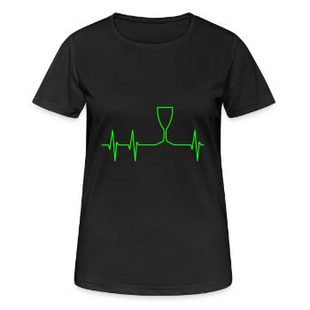 EKG und Weinglas - Frauen T-Shirt atmungsaktiv - Schwarz - Vorne - AI Model Female 172 light (172cm)