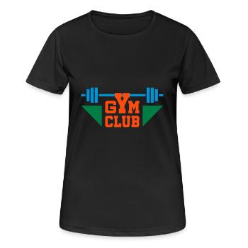 Gym club (Hantel, Dreiecke) - Frauen T-Shirt atmungsaktiv - Schwarz - Vorne - AI Model Female 172 light (172cm)