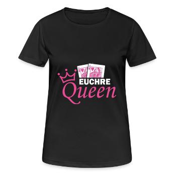 Euchre Queen Kartenspiel Design - Frauen T-Shirt atmungsaktiv - Schwarz - Vorne - AI Model Female 172 light (172cm)