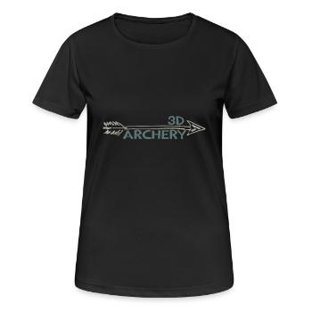 3D Archery Bogenschütze Bogensport Recurve - Frauen T-Shirt atmungsaktiv - Schwarz - Vorne - AI Model Female 172 light (172cm)