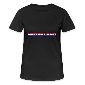 Niederlande - Frauen T-Shirt atmungsaktiv - Schwarz - Vorne - AI Model Female 172 light (172cm)