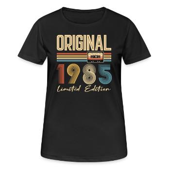 40. Geburtstag 40 Jahre Original 1985 - Frauen T-Shirt atmungsaktiv - Schwarz - Vorne - AI Model Female 172 light (172cm)