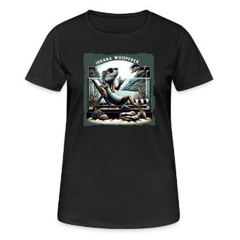 Bartagame - Bearded Dragon Geschenk - Frauen T-Shirt atmungsaktiv - Schwarz - Vorne - AI Model Female 172 light (172cm)