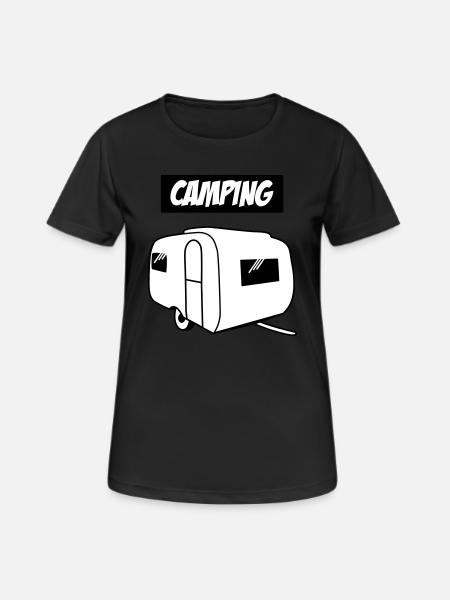 camping - Women's Breathable T-Shirt - black