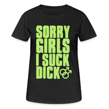Désolé les filles je suce dick - gay - gay-gay - T-shirt respirant Femme - noir - Devant - AI Model Female 172 light (172cm)