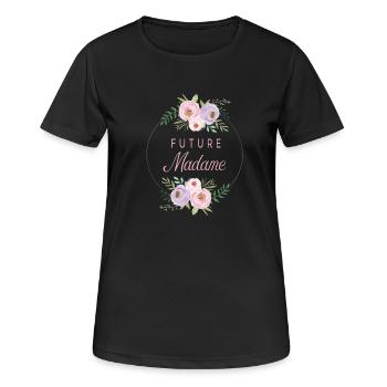 future madame - Frauen T-Shirt atmungsaktiv - Schwarz - Vorne - AI Model Female 172 light (172cm)