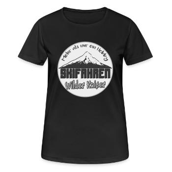 Wilder Kaiser - Skifahren - Frauen T-Shirt atmungsaktiv - Schwarz - Vorne - AI Model Female 172 light (172cm)