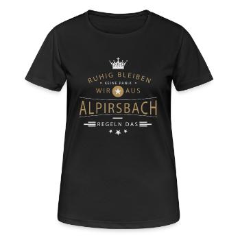 Alpirsbach cooles Souvenir und witziges Andenken - Frauen T-Shirt atmungsaktiv - Schwarz - Vorne - AI Model Female 172 light (172cm)