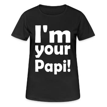 Im your papi - Frauen T-Shirt atmungsaktiv - Schwarz - Vorne - AI Model Female 172 light (172cm)
