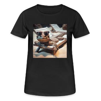 Bartagame - Bearded Dragon Geschenk - Frauen T-Shirt atmungsaktiv - Schwarz - Vorne - AI Model Female 172 light (172cm)