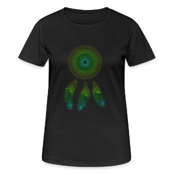 Mandala Dream Catcher - T-shirt respirant Femme - noir - Devant - AI Model Female 172 light (172cm)