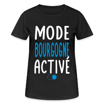 Mode Bourgogne Activé - Idée Cadeau - T-shirt respirant Femme - noir - Devant - AI Model Female 172 light (172cm)
