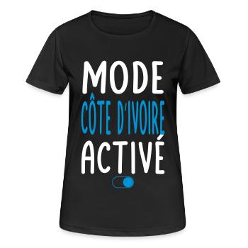 Mode Côte d'Ivoire Activé - Idée Cadeau - T-shirt respirant Femme - noir - Devant - AI Model Female 172 light (172cm)