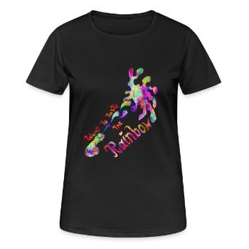 Taste the Rainbow - Frauen T-Shirt atmungsaktiv - Schwarz - Vorne - AI Model Female 172 light (172cm)