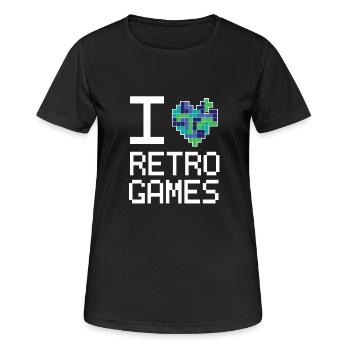 Retro Love Game - T-shirt respirant Femme - noir - Devant - AI Model Female 172 light (172cm)