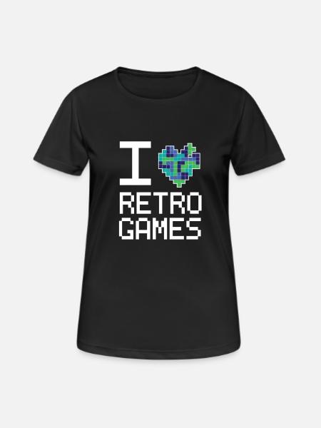 Retro Game Love - Women's Breathable T-Shirt - black