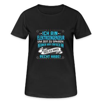 ELEKTROINGENIEUR - Frauen T-Shirt atmungsaktiv - Schwarz - Vorne - AI Model Female 172 light (172cm)
