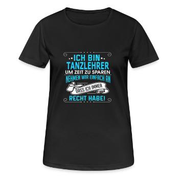 TANZLEHRER - Frauen T-Shirt atmungsaktiv - Schwarz - Vorne - AI Model Female 172 light (172cm)