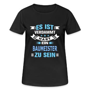 BAUMEISTER - Frauen T-Shirt atmungsaktiv - Schwarz - Vorne - AI Model Female 172 light (172cm)