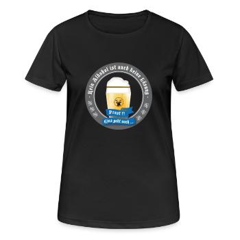 kein alkohol bier prost trinken saufen Humor Party - Frauen T-Shirt atmungsaktiv - Schwarz - Vorne - AI Model Female 172 light (172cm)