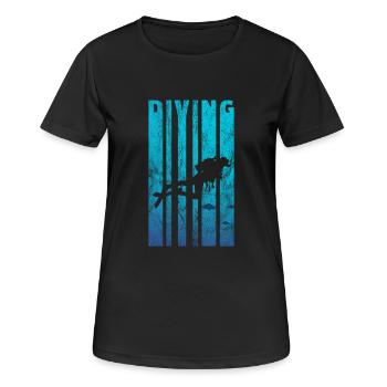 Geschenk Taucher Schnorchler schnorcheln - Frauen T-Shirt atmungsaktiv - Schwarz - Vorne - AI Model Female 172 light (172cm)