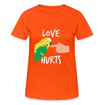 Budgie T-Shirt Parrot Funny Gift - Women's Breathable T-Shirt - neon orange - Front - AI Model Female 172 dark (172cm)