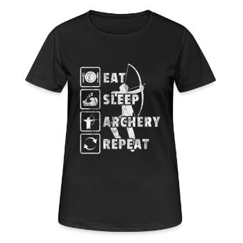 Mangez Sleep Archery Répétez Don Archer - T-shirt respirant Femme - noir - Devant - AI Model Female 172 light (172cm)