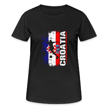 Équipe nationale de Croatie - Cadeaux - T-shirt respirant Femme - noir - Devant - AI Model Female 172 light (172cm)