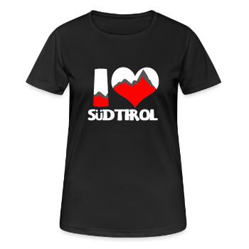 Südtirol Tyrol du Sud - T-shirt respirant Femme - noir - Devant - AI Model Female 172 light (172cm)