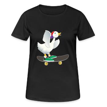 Skater canard - T-shirt respirant Femme - noir - Devant - AI Model Female 172 light (172cm)