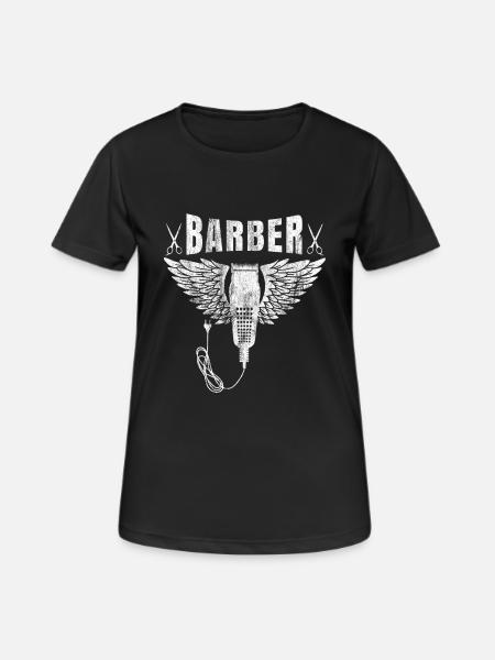 Barber shop barbiers barbier chemise cadeau barbe - Dame T-shirt svedtransporterende - sort