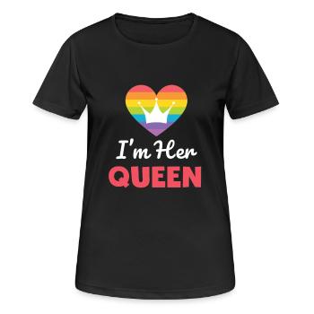 Drôle je suis sa T-shirt de la Reine - T-shirt respirant Femme - noir - Devant - AI Model Female 172 light (172cm)