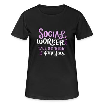 Travailleur social, travailleur social, cadeau social - T-shirt respirant Femme - noir - Devant - AI Model Female 172 light (172cm)