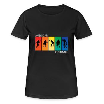 Football américain - T-shirt respirant Femme - noir - Devant - AI Model Female 172 light (172cm)