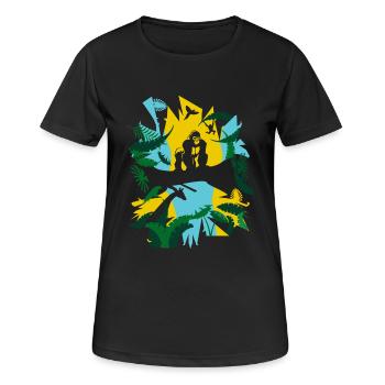 Dschungel Gorilla - Frauen T-Shirt atmungsaktiv - Schwarz - Vorne - AI Model Female 172 light (172cm)