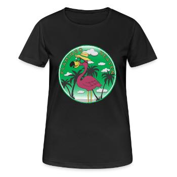 Flamingo Heaven - Women's Breathable T-Shirt - black - Front - AI Model Female 172 light (172cm)