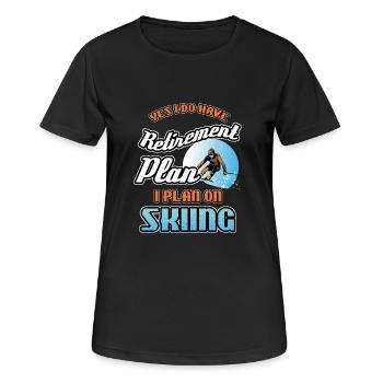 Plan de retraite sur le ski - T-shirt respirant Femme - noir - Devant - AI Model Female 172 light (172cm)