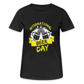 Journée internationale de la bière - T-shirt respirant Femme - noir - Devant - AI Model Female 172 light (172cm)