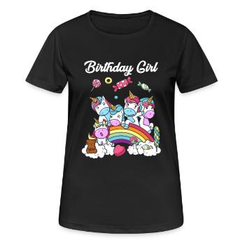 Cadeau d'anniversaire licorne fête fille enfant - T-shirt respirant Femme - noir - Devant - AI Model Female 172 light (172cm)